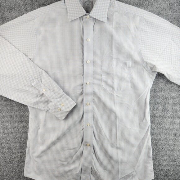 Brooks Brothers Non-Iron 15 2/3 Blue Check Cotton Regent Men Shirt Long Sleeve - Picture 3 of 16